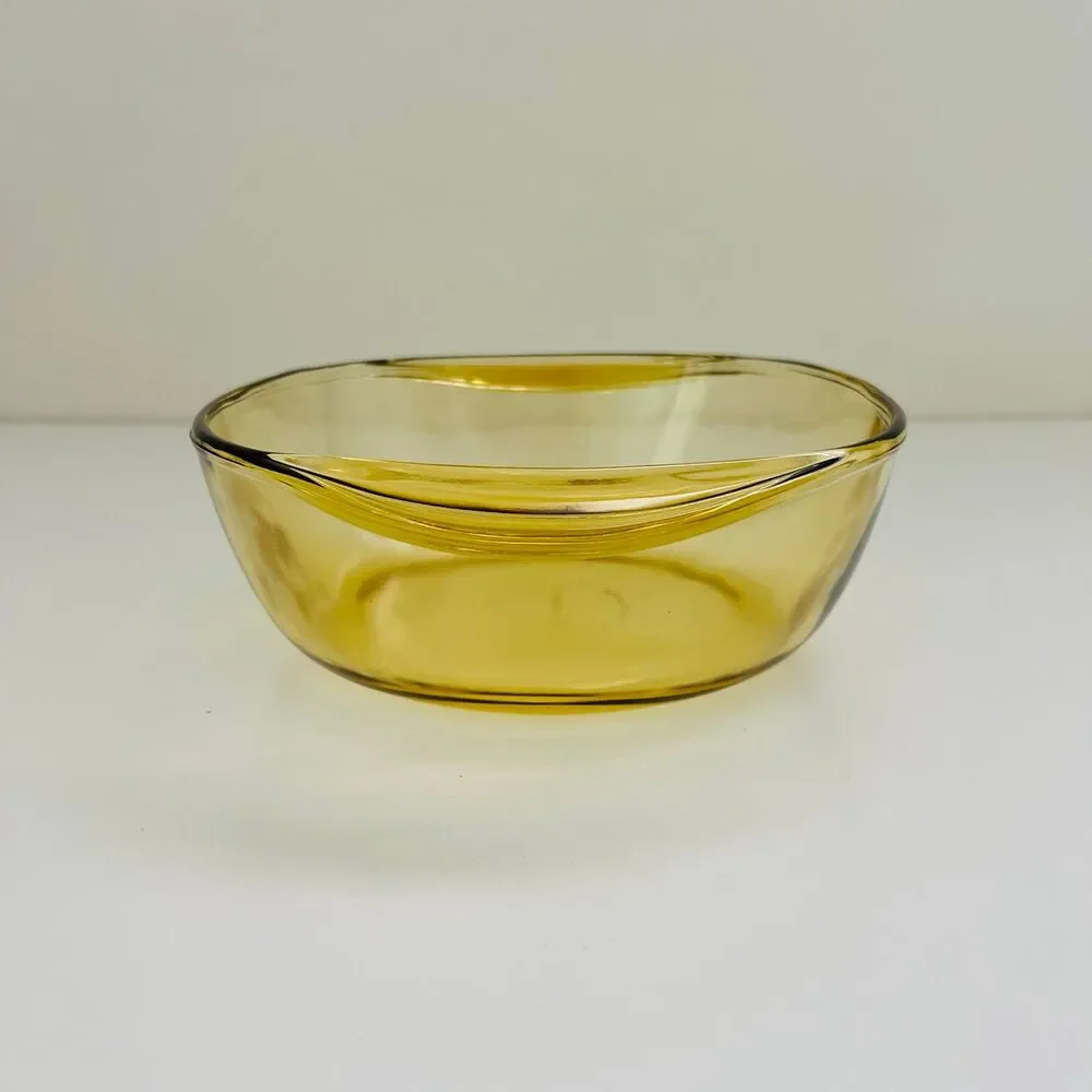 DYNAWARE PYR-O-REY Amber Yellow Glass Square Casserole Baking Dish, 1.75 Qt.